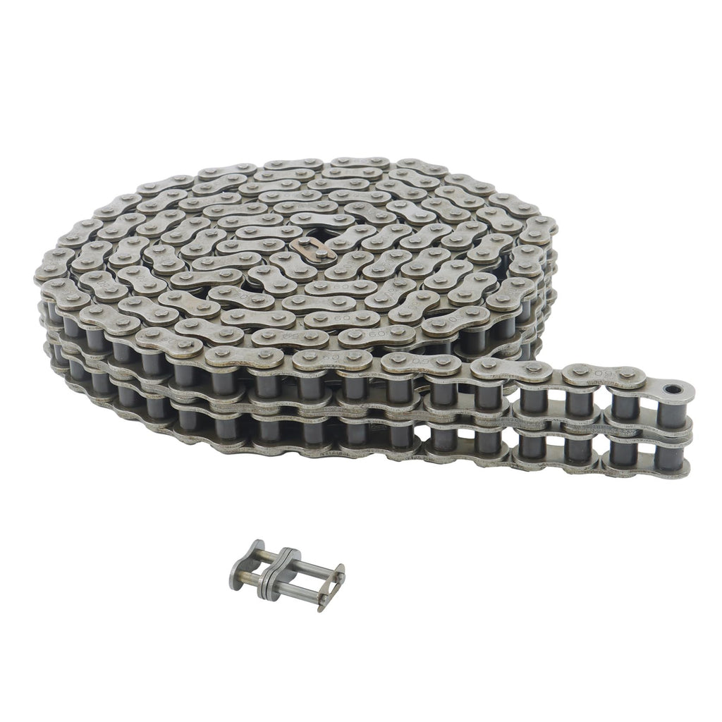 TINVHY 60-2Double Strand Duplex Roller Chain 10Ft Kit with Connecting Links