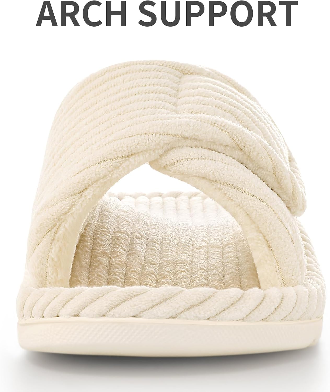 Orthopedic Slippers for Women Arch Support House Shoes | Adjustable Memory Foam Slippers for Plantar Fasciitis, Open