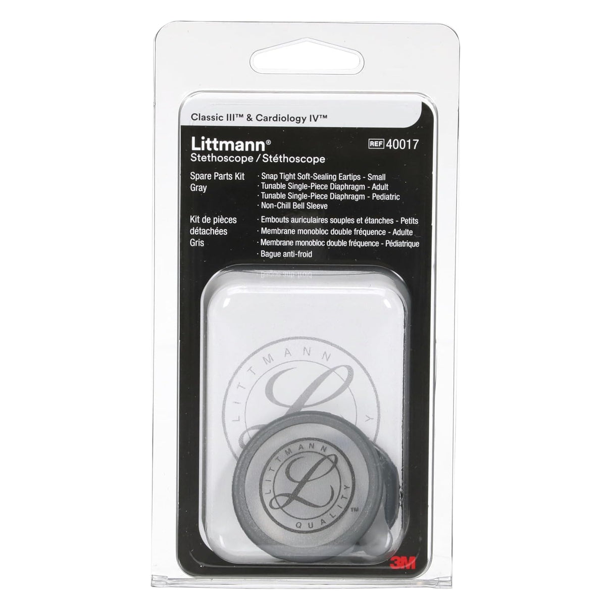 Littmann Spare Parts Kit for Classic III, Card IV, CORE, 40017, Gray
