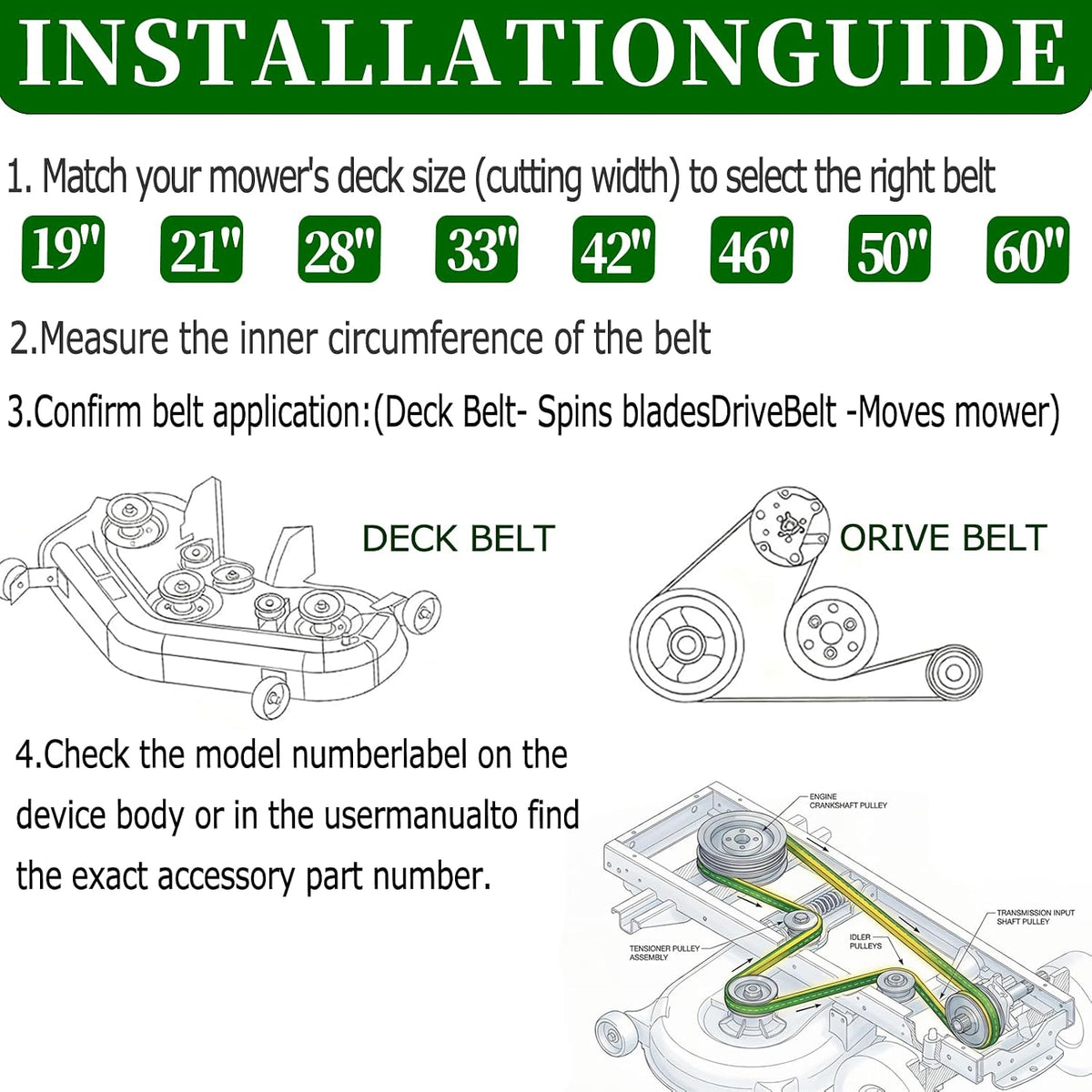 754-0241 954-05040 754-0241A Upper Drive Belt 5/8'' x 35-1/4''