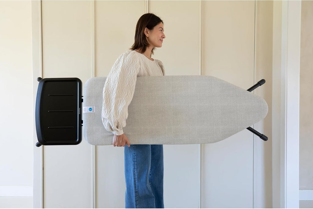 XL Comfort Ironing Board with Solid Steam Generator Rest | Large (Size C) | Fairtrade Denim Gray Cover | Adjustable