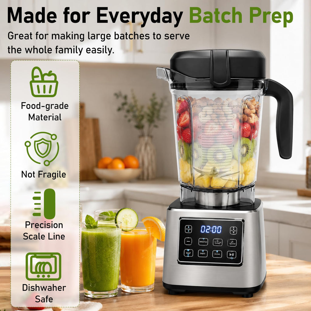 Blender Pitcher 64oz Low-Profile, Compatible with Vitamix 5200, 750, 5000