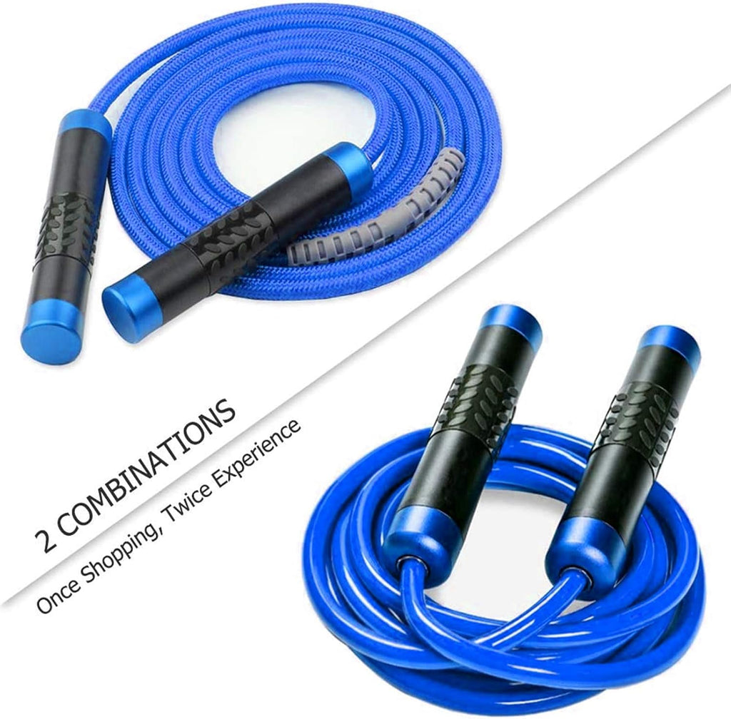 Weighted Jump Rope for Workout Fitness(1LB), Tangle-Free Ball Bearing Rapid Speed Skipping Rope for MMA Boxing