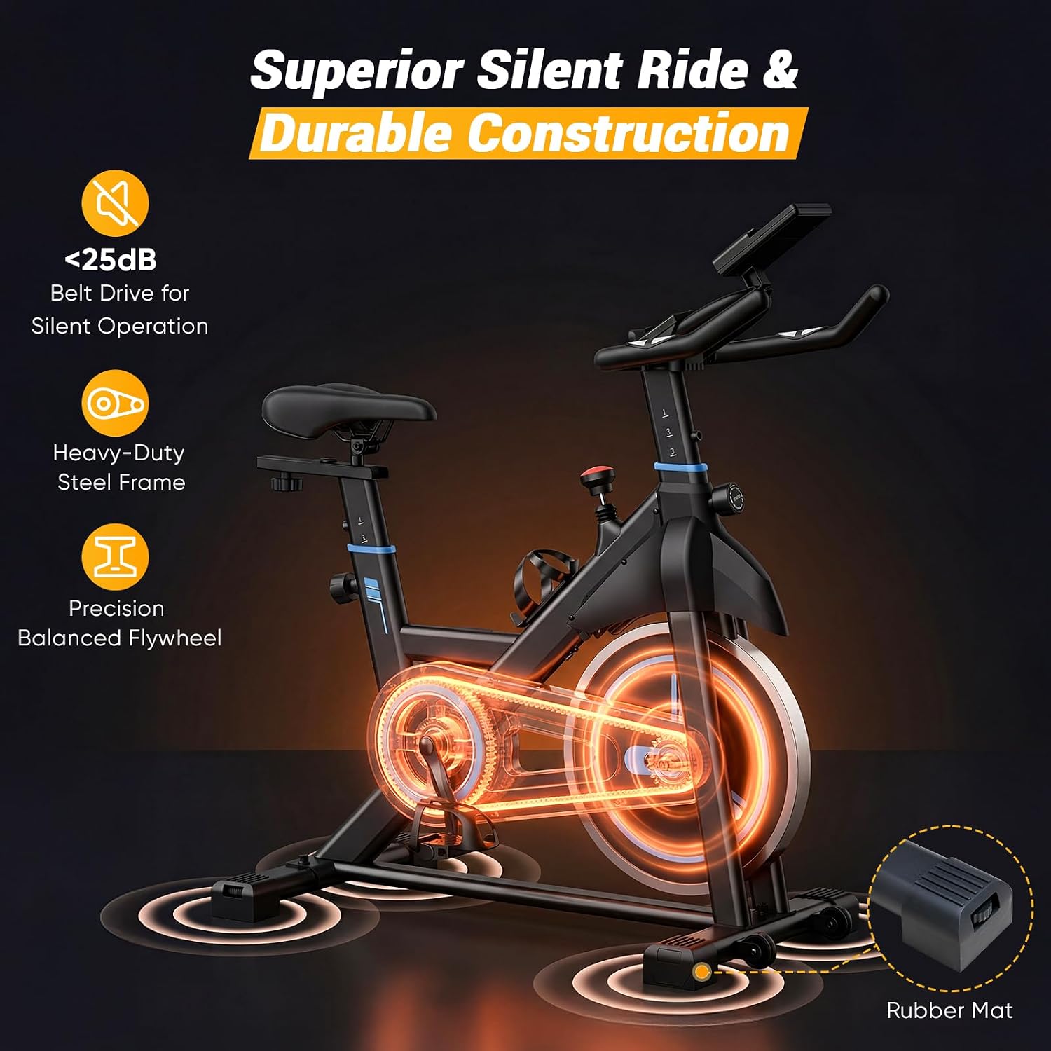 Exercise Bike with APP, Stationary Bikes for Home, Workout Bike for Adults & Seniors, Cycle Machine, Adjustable