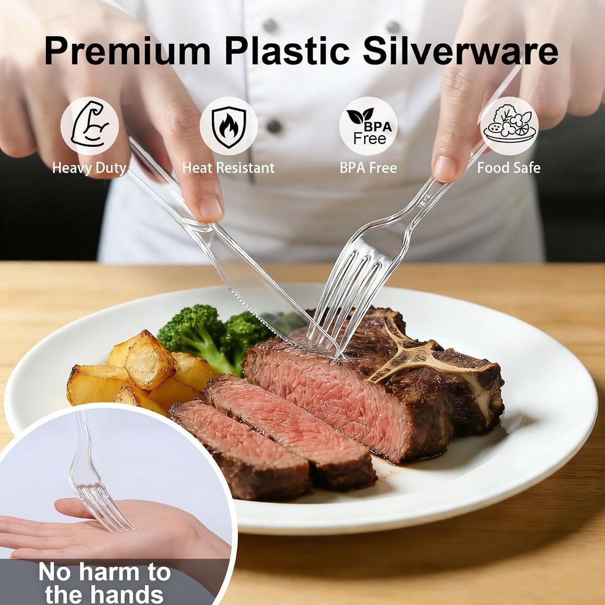 360 Count Clear Plastic Silverware Set,Disposable Utensils Plastic