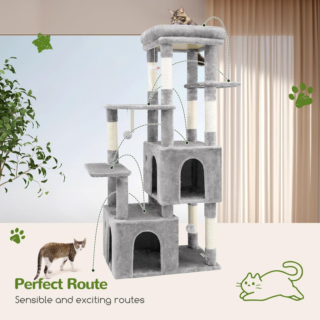 Cat Tower for Indoor Cats, Heavy Duty Cat Trees for Large Cats Adult Big Cats Maine Coon Cat Tree Tower with