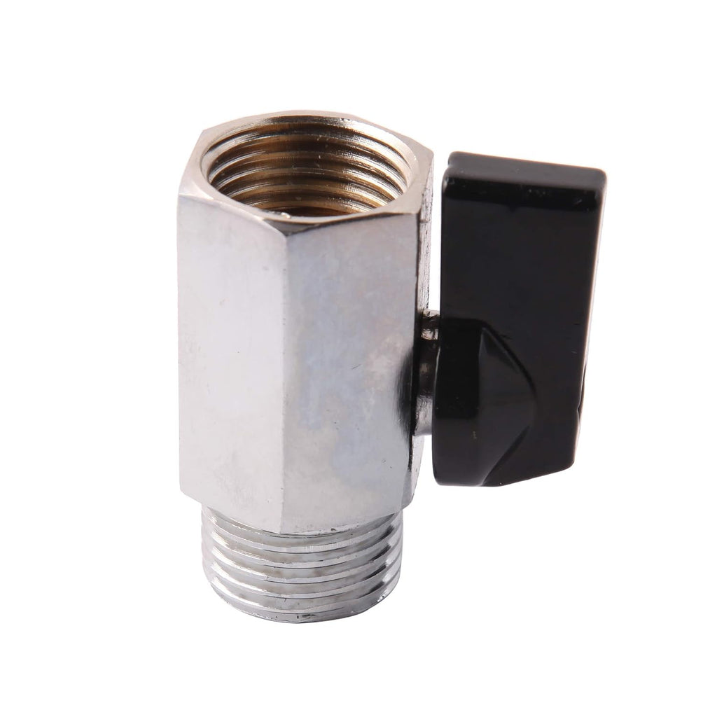 1/2" Brass Mini Ball Valve NPT Female x Male Shut-Off Valve (Pack of 2)