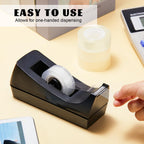 6 Pack Desktop Tape Dispensers Non Slip Base Bulk Set,Black