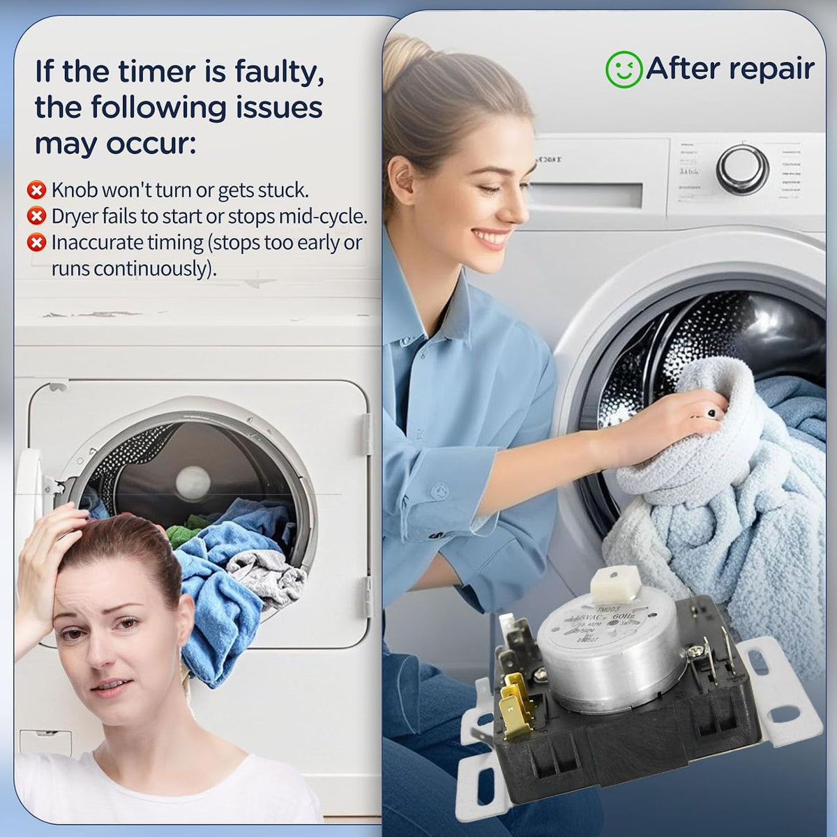W10642928 WPW10642928 Dryer Timer Compatible with Maytag 7MMGDC400DW1, MEDX655DW1, MGDX655DW0, MGDX655DW2, Replacement for W10642928c, PD00043061, 4448993, AP6023568, PS11756913, EAP11756