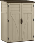 Outdoor Storage Shed, Water Resistant Resin Vertical Outdoor Storage Cabinet for Patio, Garden Tools, Cushions, &