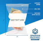 5" X 7" Zip Top Resealable Bags With Writable White Block (1000 Count)