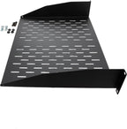 NavePoint 2U 19-Inch Universal Vented Rack Mount Cantilever Server Cabinet Shelf 14-Inches Deep Black
