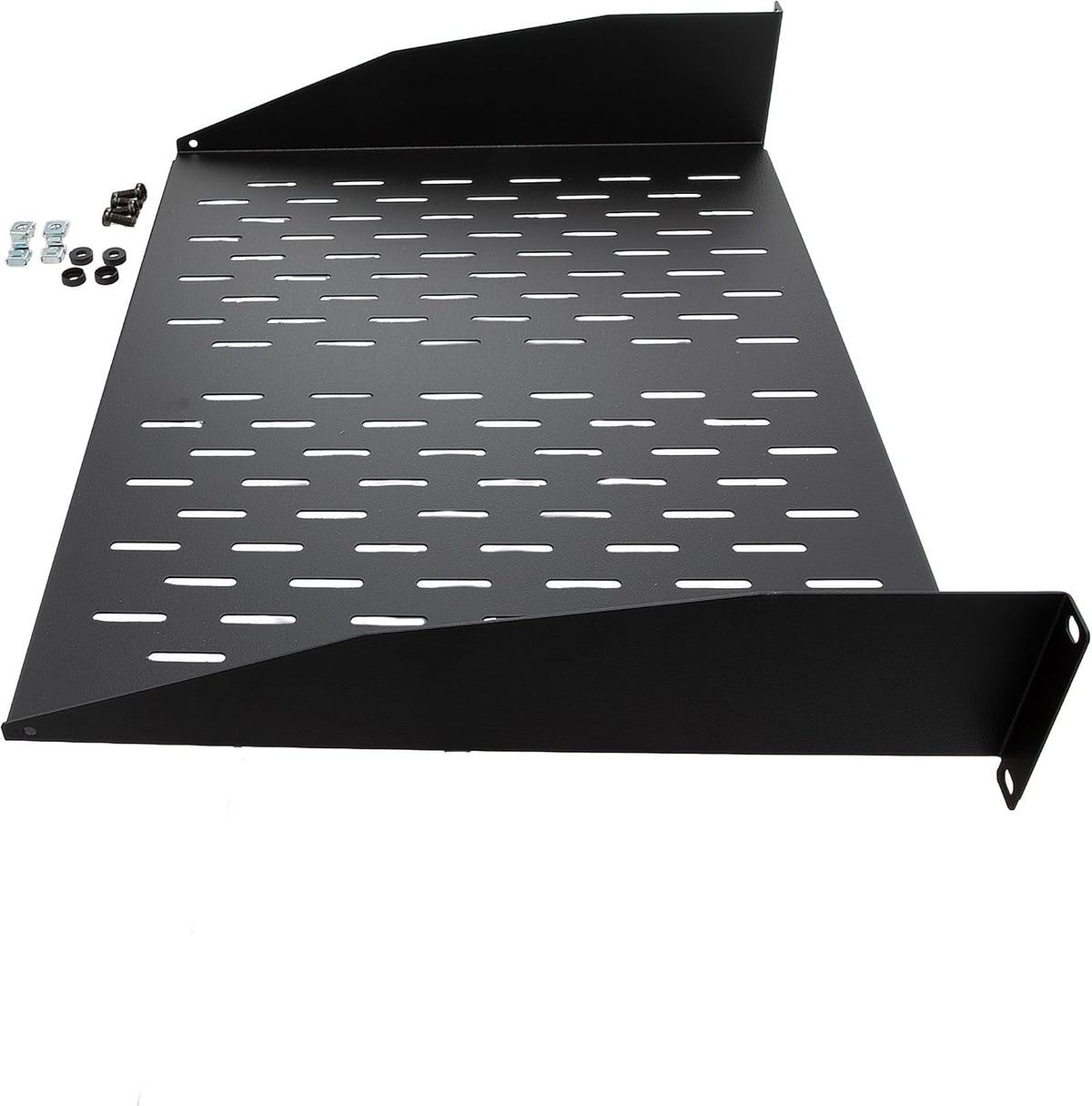 NavePoint 2U 19-Inch Universal Vented Rack Mount Cantilever Server Cabinet Shelf 14-Inches Deep Black