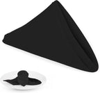 Black Cloth Napkins - 8 Pack 17" x 17" Washable Polyester Napkins