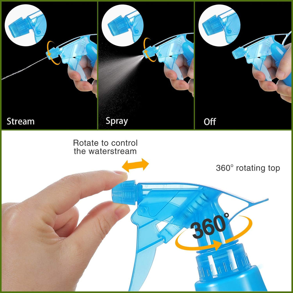 8 Oz Empty Plastic Spray Bottles with Adjustable Nozzle - Durable Trigger Sprayer with Mist & Stream Modes