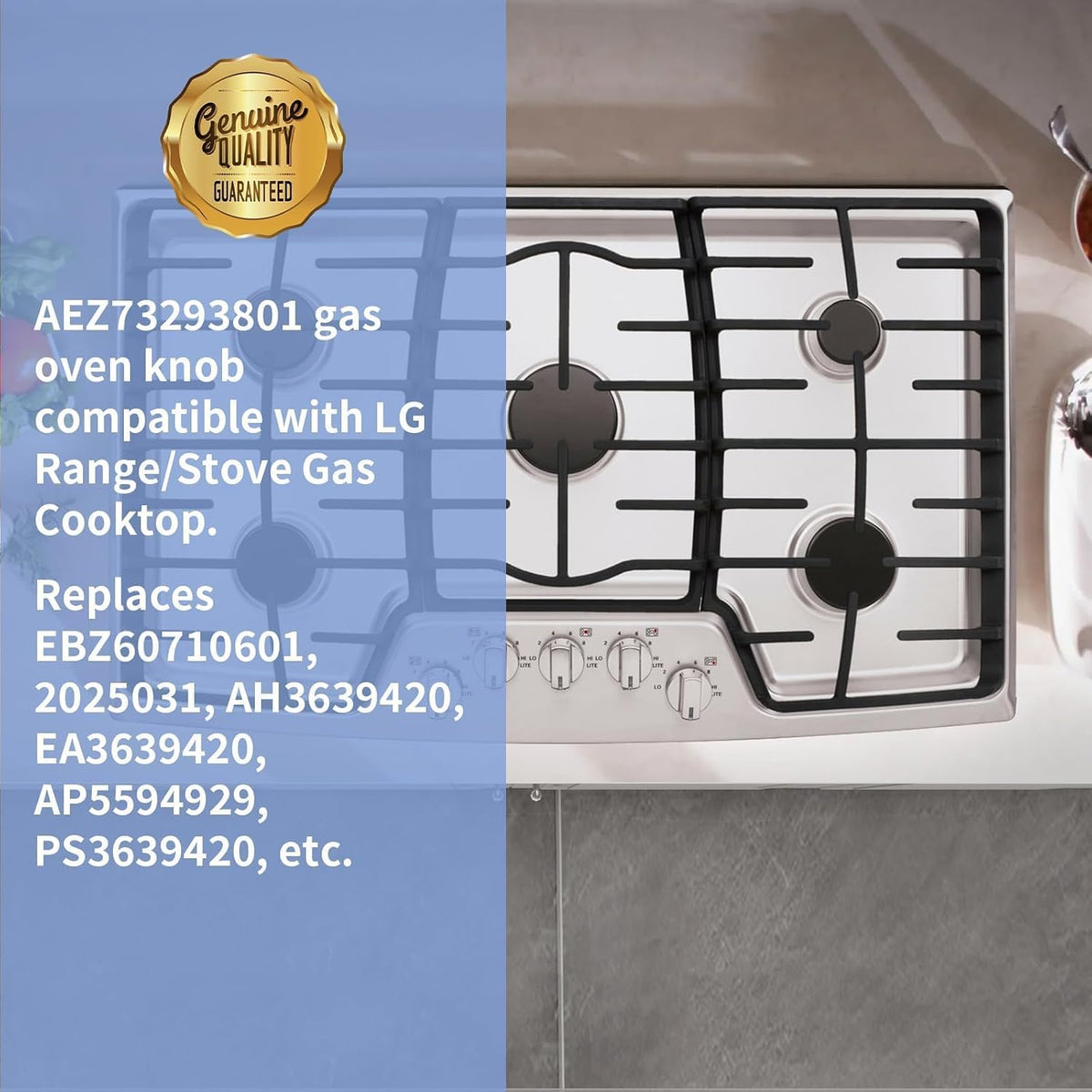 5 Pcs AEZ73293801 Burner Control Stove Knobs for LG Range/Stove Gas Cooktop