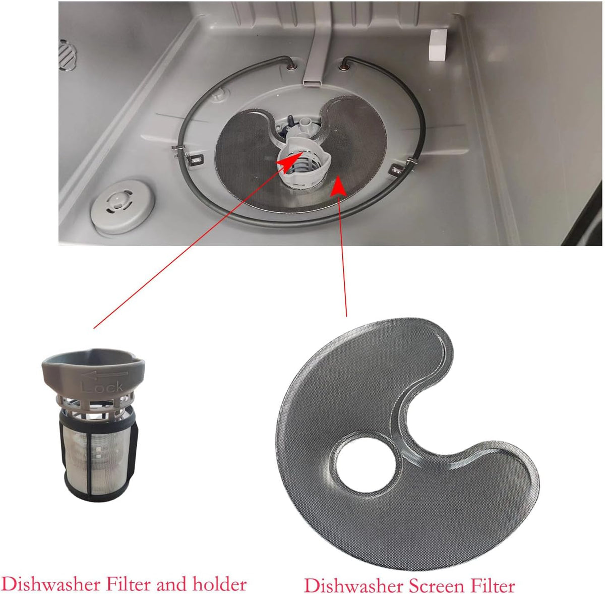 Dishwasher Screen Filter Replacesment of Sam-sung Dishwasher Modle DW80R2031 Series-Kitchen Aid Dishwasher Parts-DD81-02290A Filter-Fine