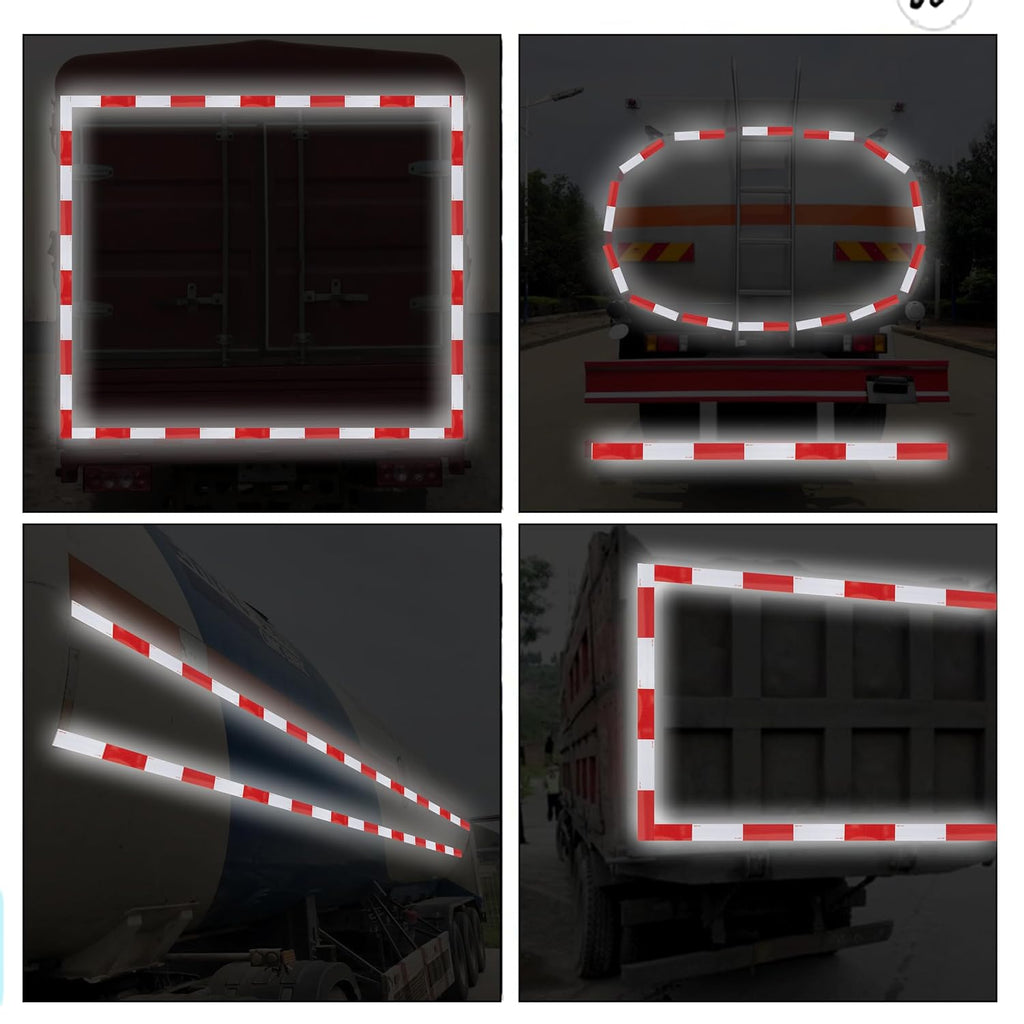 2 Inch x 160 Feet DOT-C2 Reflective Tape Red White Reflective Tape Outdoor Waterproof Conspicuity Strong Adhesive