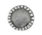 12 Pieces Stone Circle Metal Shank Buttons. 20mm (3/4 inch)(Gray Silver)