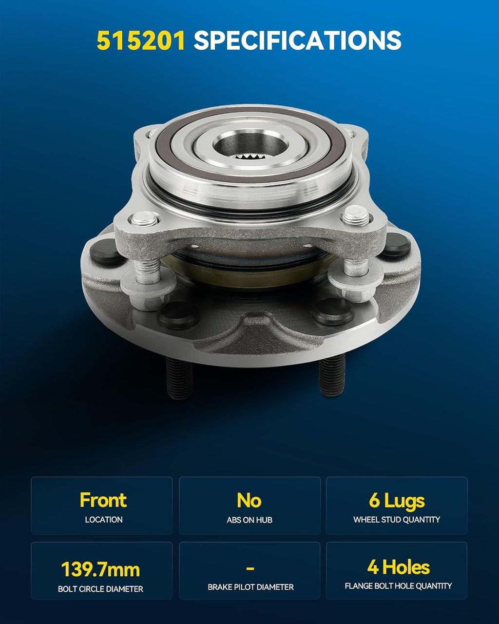 PHILTOP 950001/515201 4WD 2 x Front Wheel Hub Assembly for Tacoma, 4Runner