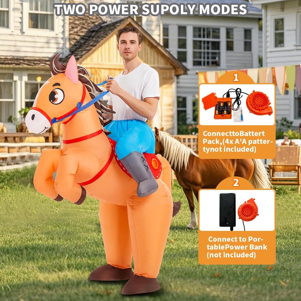 Inflatable Horse Costume Halloween Blow up Costumes for Adult Men Women