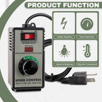 AC Motor Speed Controller, 120V 15A Speed Regulator for Brushed Motors