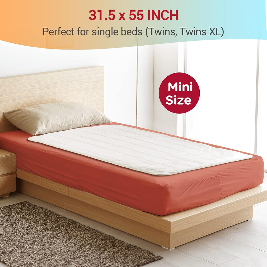 Heated Mattress Pad Mini Twin Size 31" x 55", Single Controller Quilted Electric Mattress Pads with 7- Layer