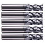 SEFHLI 4 Flute Solid Carbide Square End Mill Set(5Pcs, 7/16"), AlTiN Coated