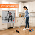 Broom and Dustpan Combo Set, 52" Long Handle with Squeegee & Mini Set