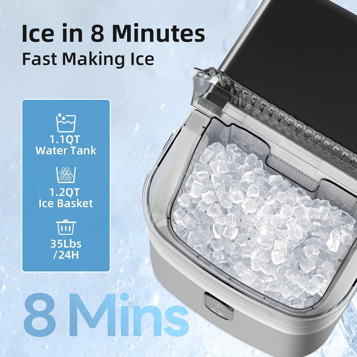 Nugget Ice Makers Countertop with Chewable Pellet Ice