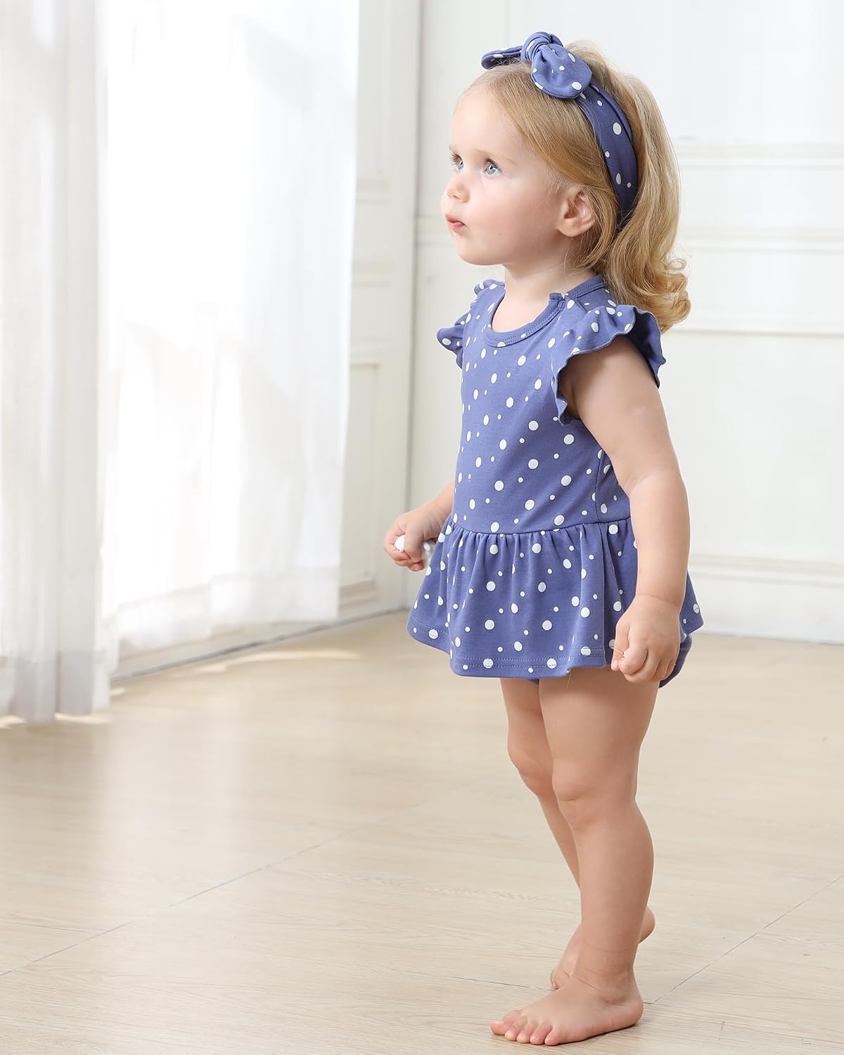 Baby Girls Romper Summer Ruffled Sleeve Bodysuit Dresses Infant Girl Clothes