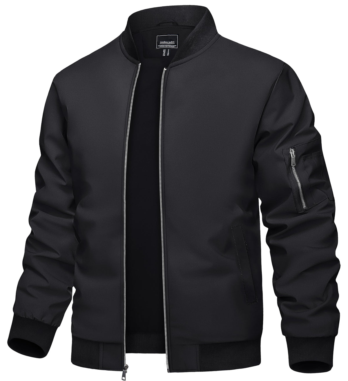 Bomber Jacket Men Black Jacket Casual Mens Jackets Casual Stylish Lightweight Mens Windbreaker Jackets Lightweight