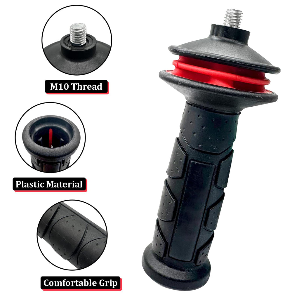 1Pcs M10 Thread Angle Grinder Side Handle Replacements,Plastic Angle Grinder Vibration-proof Handle,Auxiliary Side Handle Tool