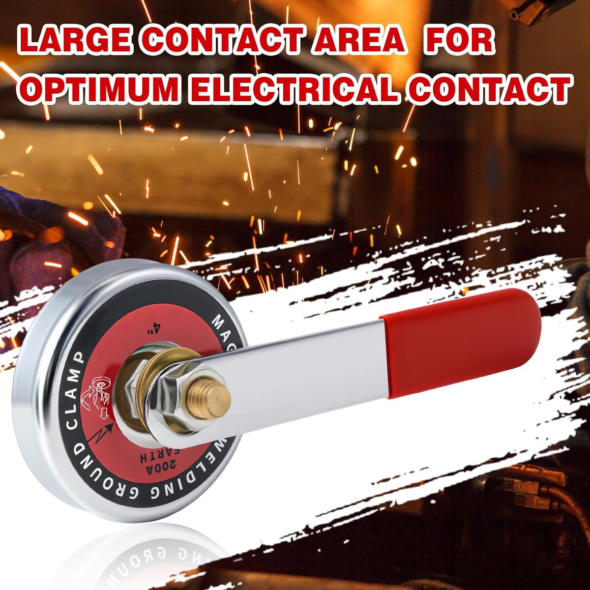 200 Amp Magnetic Welding Ground Clamp 2.2” Strong Gripping Quick Release Magnetic Welding Support Clamp Tools for