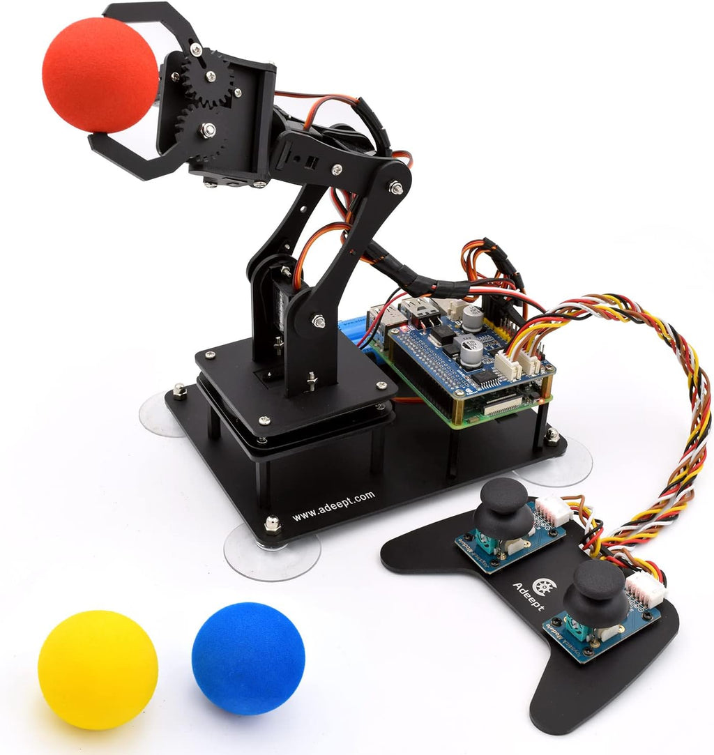 5-DOF Robotic Arm, Programmable STEM Coding DIY Kit for Raspberry Pi | Compatible with RPi 4 B 3 B+ B A+, Educational