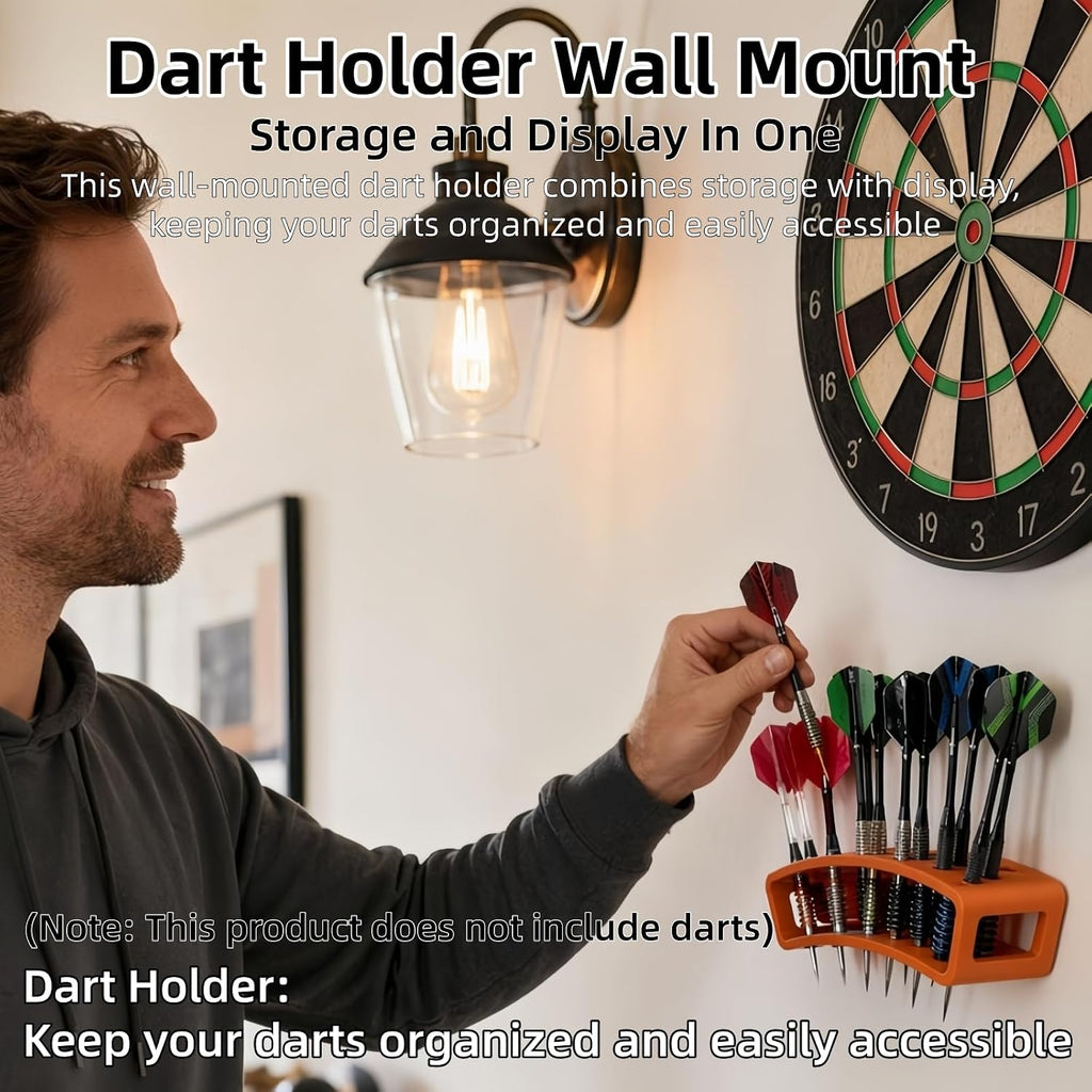 Dart Holder Wall Mount, 21-Dart Capacity Holder, 21 Tip Darts Storage and Display Rack | Game Room Organizer