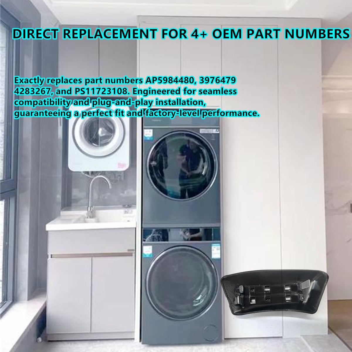 W10816105 Dryer Appliance Sensor Replacement for Whirlpool Moisture Sensor Compatible with 3976479, 4283267