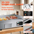 22" Electric Countertop Flat Top Griddle Grill 1600W 110V