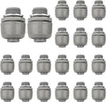 Conduit Connectors, 3/4 Inch, Straight, Grey, 20-Pack