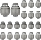 Conduit Connectors, 3/4 Inch, Straight, Grey, 20-Pack