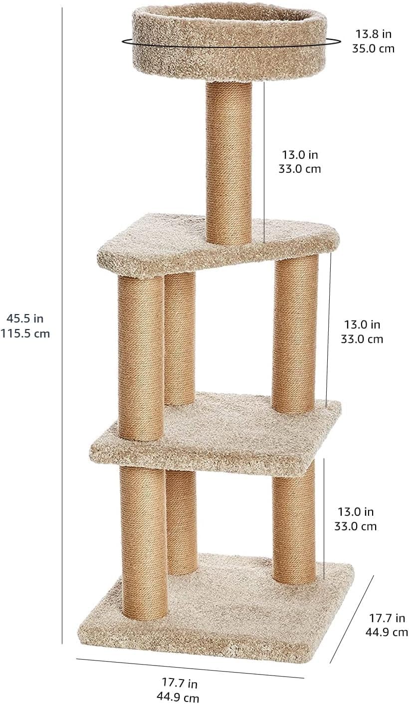 Cat Tree Tower - Multi-Level Climbing Activity Center for Indoor Cats & Kittens with Scratching Posts, Platform, Jute