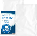 10" X 15" Open-End Flat Clear Poly Bags (100 Count) - 1.1 Mil