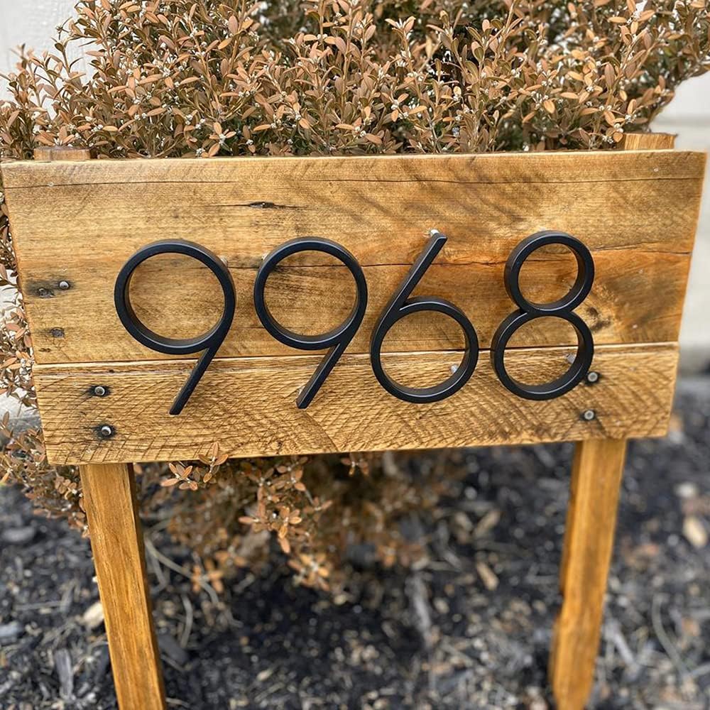 5" Stainless Steel Floating House Number, Metal Modern House Numbers (1) | Outdoor Signs, Mailbox Decor Number for