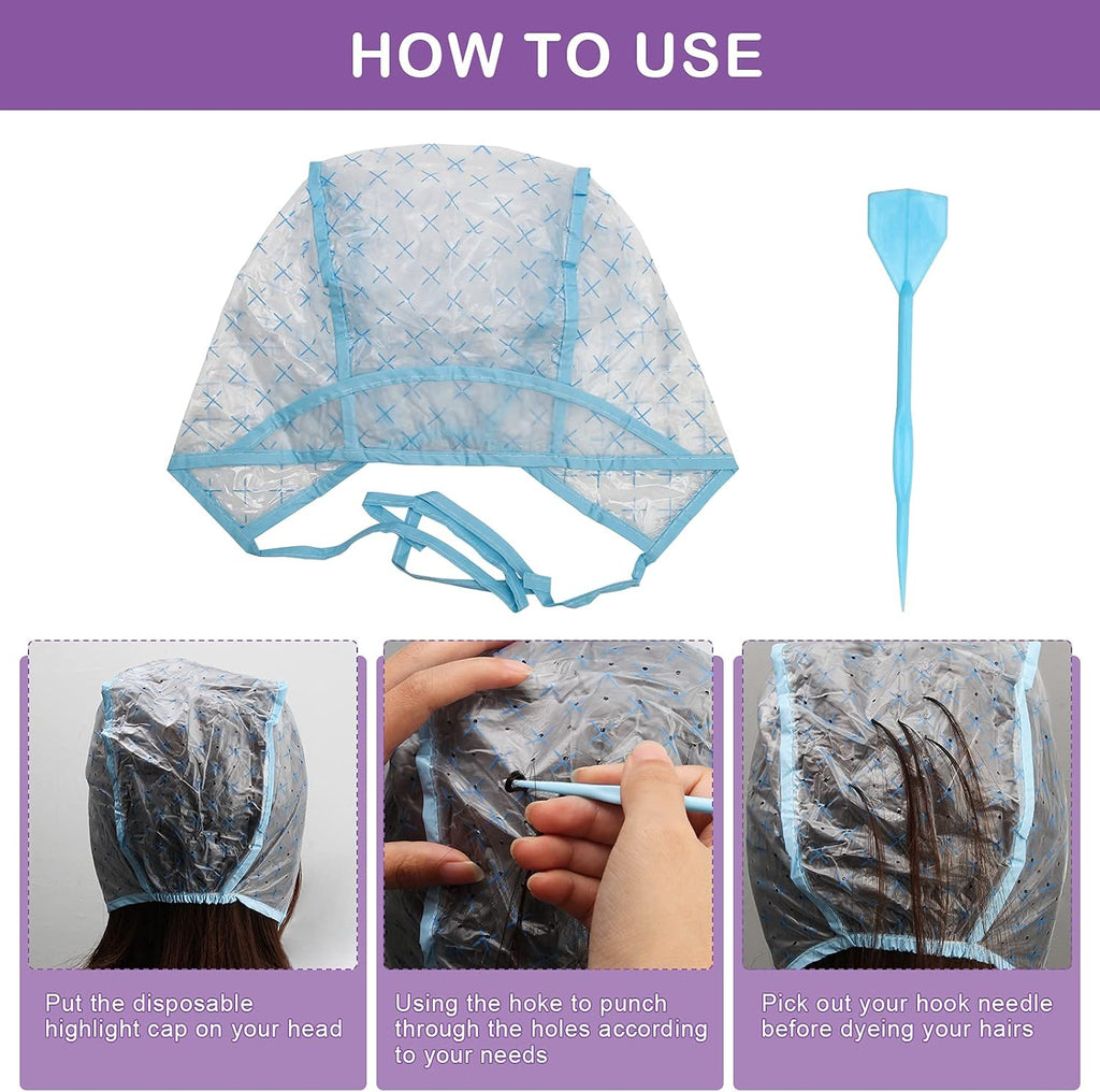23 Pack Hair Coloring Kit, Include Hair Dye Brush and Bowl Set, Highlight Cap Kit, Ear Cover, Gloves, Shawl, Shower