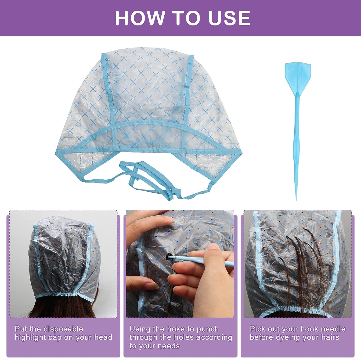 23 Pack Hair Coloring Kit, Include Hair Dye Brush and Bowl Set, Highlight Cap Kit, Ear Cover, Gloves, Shawl, Shower