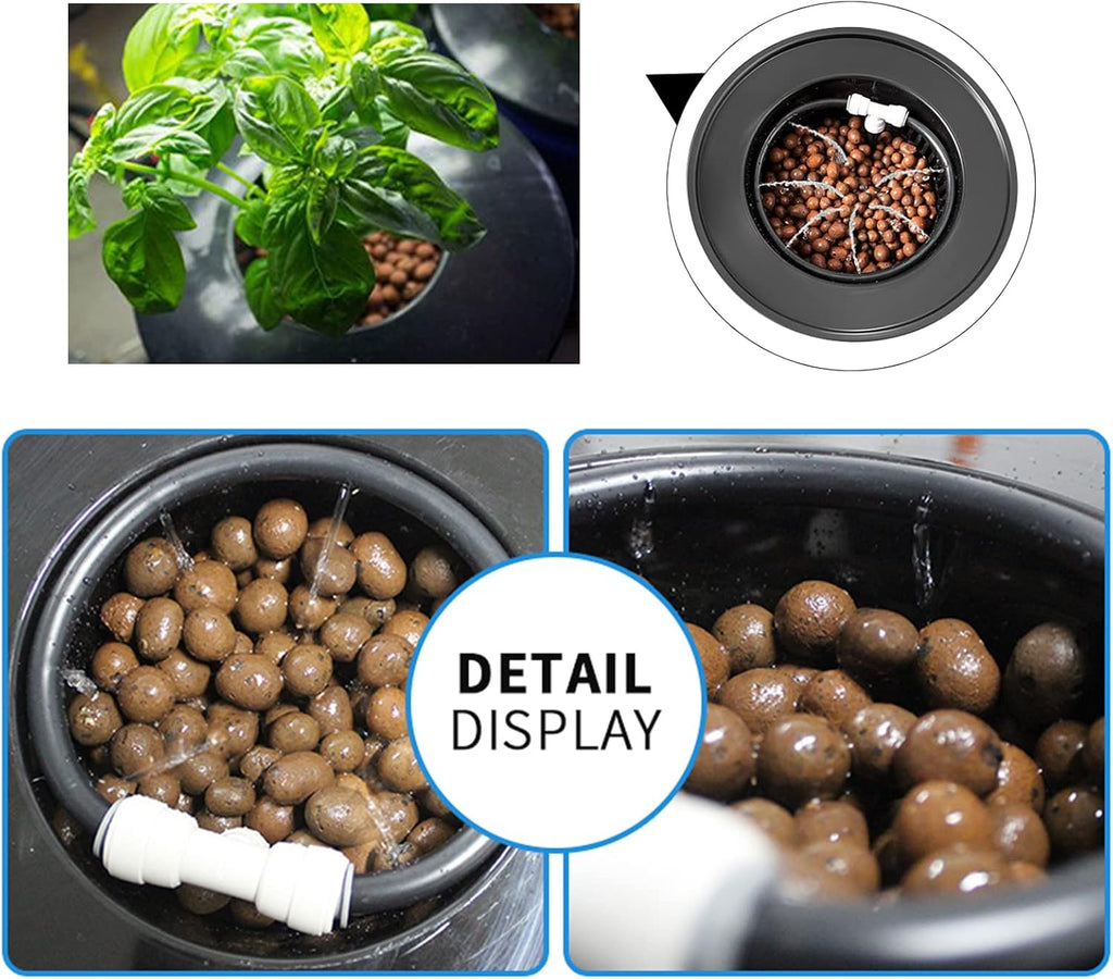 Hydroponic Growing System, 5 Gallon Deep Water Culture Hydroponic Bucket Kit with Air Hose, Air Pump and Air