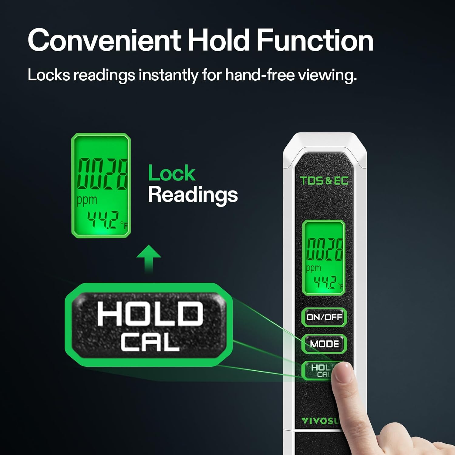 TDS Meter, 3 in 1 TDS, EC & Temperature Meter, Accurate Digital Water Quality Tester for Drinking Water, Aquarium