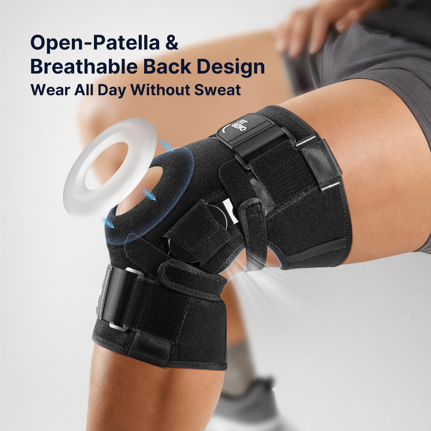 Hinged Knee Brace for Meniscus Tear: Adjustable Knee Support for Knee Pain w/Side Stabilizers & Hinges for Injury or