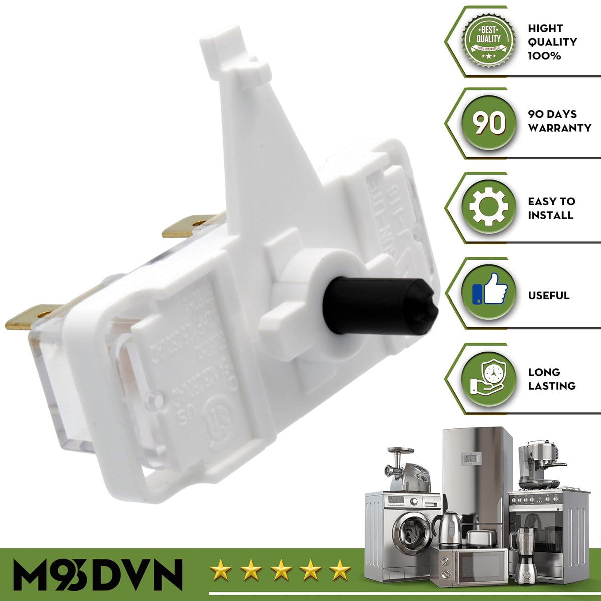 Push to Start Switch Replacement for Hotpoint HTDX100ED2WW HTDX100EM2WW HTDX100EM8WW HTDX100GM7WW Dryer