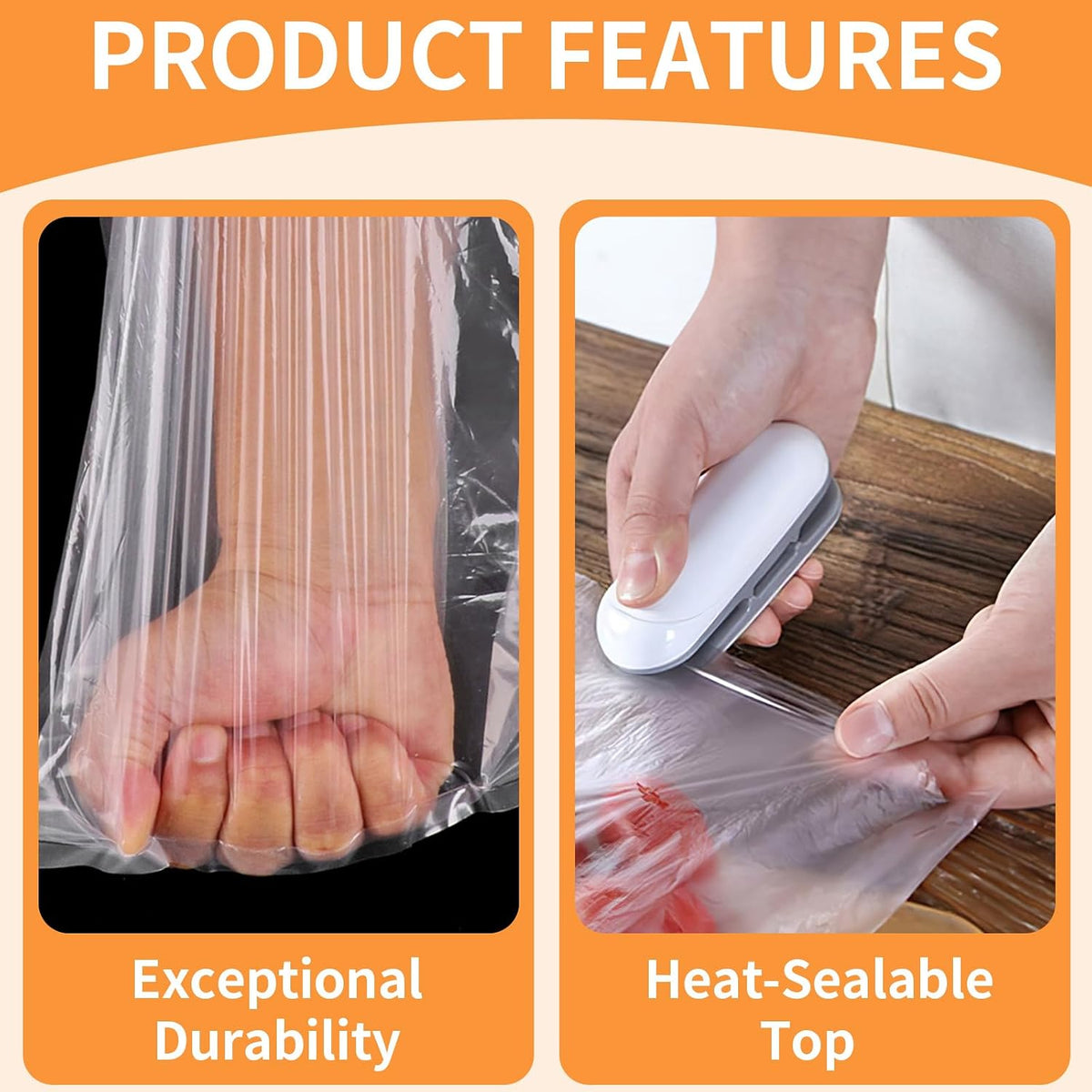 Plastic Flat Open Poly Bags, 30 Count 18 x 24 inch Clear Plastic Bags